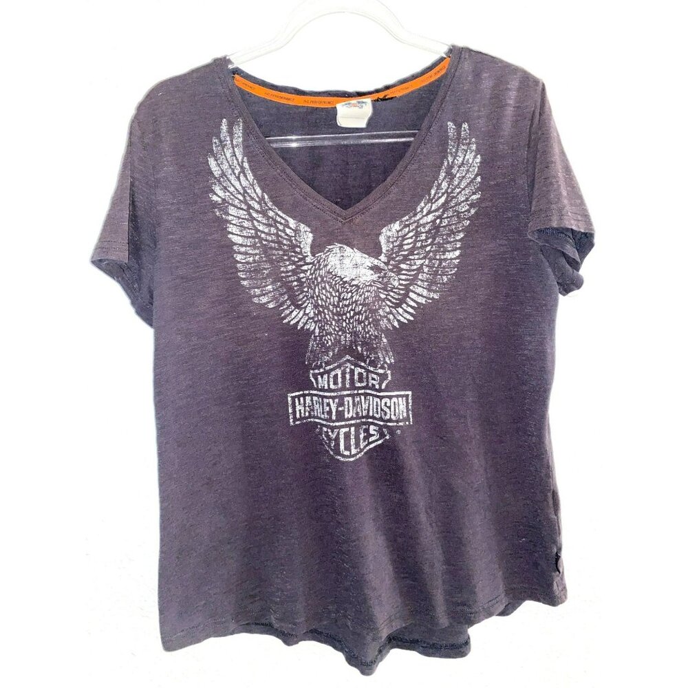 Harley-Davidson HD Performance Cold Black V-neck T-shirt Size L